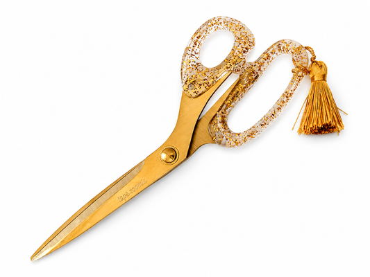 Tape Zoomie Goldie gift wrapping scissors with gold glitter handles